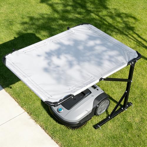 Universal Robot Mower Garage, Waterproof Outdoor Shelter with 2-Side Openable Design, All-Weather Protection for Husqvarna, Worx, Landroid, ECOVACS Goat, Luba and More