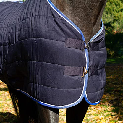 Horze Glasgow Anti-Slip Stable Horse Blanket (100g Fill) - Dark Blue - 75 in - size: 75 in