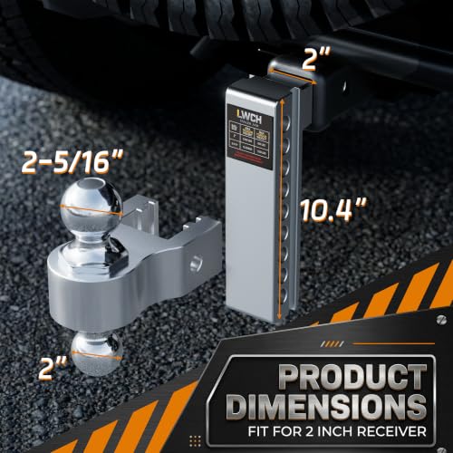 Adjustable Trailer Hitch for 2 Inch Receiver, 8 Inch Drop/Rise