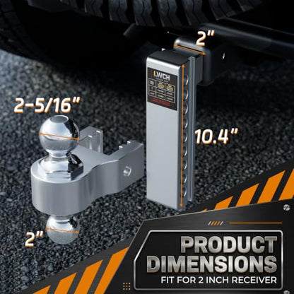 Adjustable Trailer Hitch for 2 Inch Receiver, 8 Inch Drop/Rise