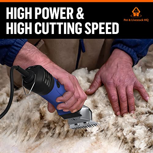 Sheep Shears Electric Clippers 2500RPM, 6-Speed Control - Heavy Duty Livestock Grooming Kit for Sheep, Goats, Alpacas, Llamas - Case, Low Vibration, 18.3ft Cord (1 Blade Included) - size: 1 Blade Included