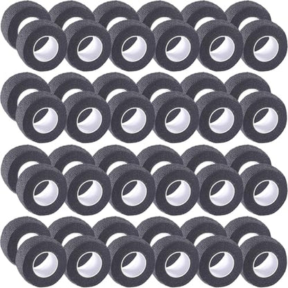 IndigoCase 48 Pack Self Adhesive Bandage Wrap 1 Inch x 5 yd Elastic Tape - color: Black, size: 1 Inch - 48 Pack