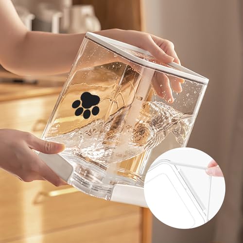 4L Dog Food Storage Container,Airtight Pet Food Storage Containers with Buckle-Lock Lids & Spoon,Plastic Cat Food Bin BPA Free,Dog Treat Container for Dog, Cat, Bird Seed - Bright White