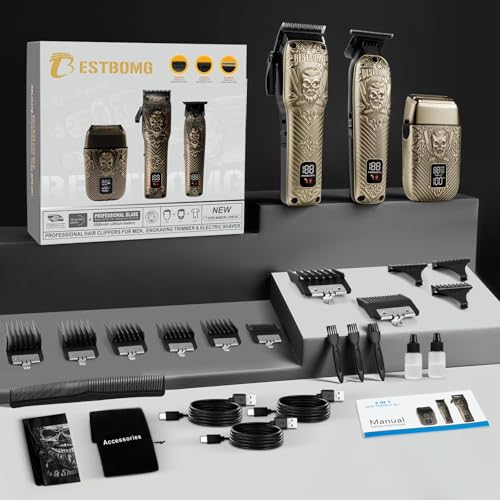 BESTBOMG® Hair Clippers for Men, Clipper, Trimmer & Shaver Set, BS-808DR - color: Bronze