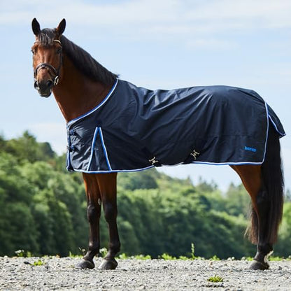 Horze Glasgow Waterproof Turnout Blanket - 100g Lightweight Ripstop Winter - color: Black, size: 66 in