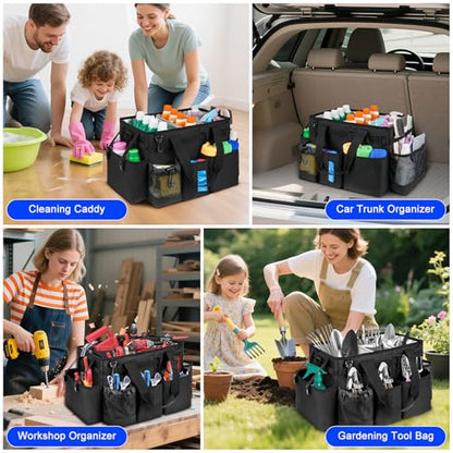 Cleaning Caddy Bag, Large Cleaning Bag for Housekeepers, Black - color: Black, size: L