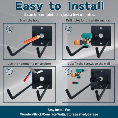 2Pack Wall Mount Hook Tool,Accessory compatible with Suncast Sheds