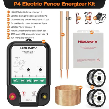 Fence Charger, Electric Fence Energizer Fencing System for Containing Dogs, Livestock and Preventing Wild Animals Intruding