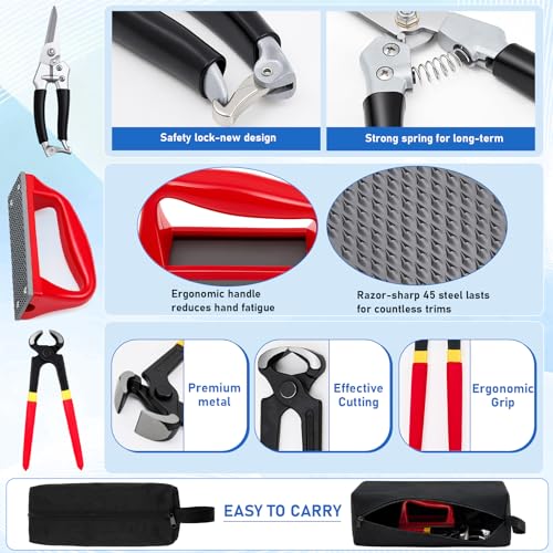 7pcs 8" Farrier Tool Kit, Hoof Rasp Nipper Trimmer Livestock Sling - style: Essential Hoof Care Kit