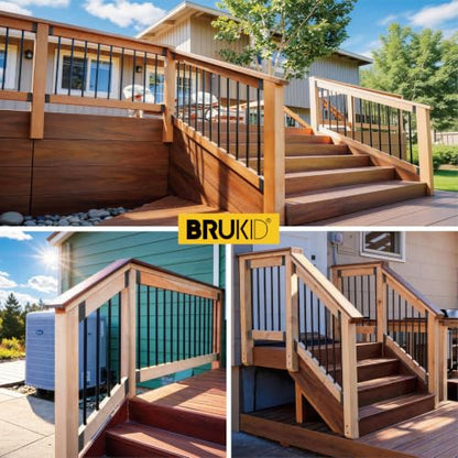 8 Pair(16pack) 30° Stair Stainless Steels Deck Railing Bracket Connectors, for 2x4 (Actually 1 ½" x 3 ½") Wood Deck Railing Post to handrail Connection (Matte Black) - size: Angles 30°