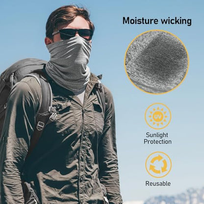 TICONN Neck Gaiter for Men Women, Cooling Bandana Face Mask Cover Gator - color: 2 Heather Gray, style: Quick Dry