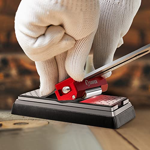 Saker Honing Guide Tool Upgraded - Off-Center Sharpening Holder for Short Woodworking-Chisels and Planes width 0.2-2.55 inches,RED… - style: Red Honing Guide