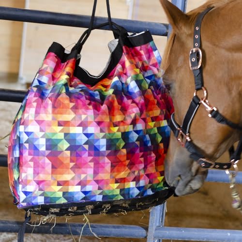 Derby Originals Scratchless Slow Feeder Horse Hay Bag with Super Tough Bottom and 6 Month Warranty (Red with Black Trim) - color: Red with Black Trim