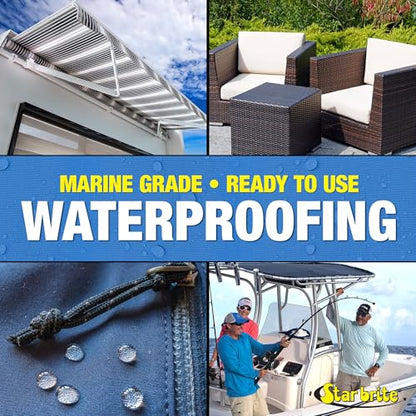 STAR BRITE Waterproofing Spray, Waterproofer + Stain Repellent + UV Protection for Boat Covers, Car Covers, Bimini Tops, Tents, Jackets, Backpacks, Boots, Awnings, Patio Covers & More - color: 64 Oz