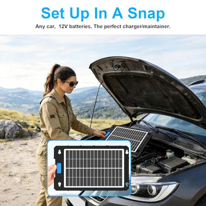 7.5W Solar Car Battery Charger 12V Portable Waterproof Solar Panel Trickle Charger Maintainer with Smart PWM for Car, Automotive, Motorcycle, Boat, Marine, RV,Trailer, Snowmobile, etc. - color: 7.5W PWM Solar Battery Charger