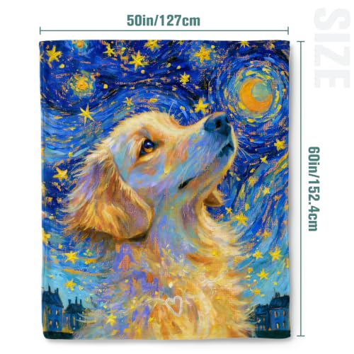 Jekeno Golden Retriever Gifts Blanket Starry Night Dog Blanket - color: Golden Retriever, size: 50x60 Inch