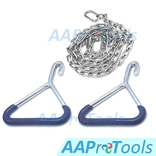 Durable Cow OB Apparatus (2 OB Handle & 30 Inch Chain), Goat Forceps, Cattle Delivery Instruments for Dairy Farm