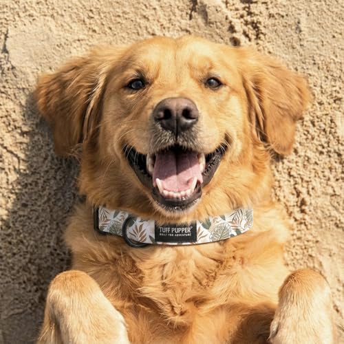 Tuff Pupper Premium Adjustable Dog Collar, Stylish Pattern Collars Designed in USA, Quick Release Buckle, Palm Grove Small (0.7 Inch Wide x 8-12 Inch Neck) - color: Palm Grove, size: Small