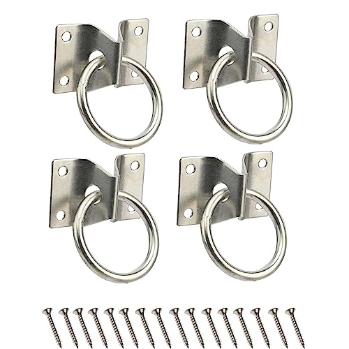 4PCS Cross Tie Ring for Horse,Block Tie Ring Hitching Ring with Screws for Horse Stall Stable - style: Tie Ring-4PCS