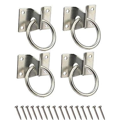 4PCS Cross Tie Ring for Horse,Block Tie Ring Hitching Ring with Screws for Horse Stall Stable - style: Tie Ring-4PCS