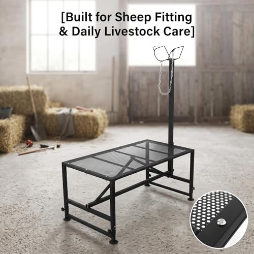Premium Sheep Stand, Goat Stand & Functional Hoof Stand - Adjustable Design for Sheep Grooming, Goat Milking & Hoof Trimming, Sturdy Build for All Farm Animal Care Needs