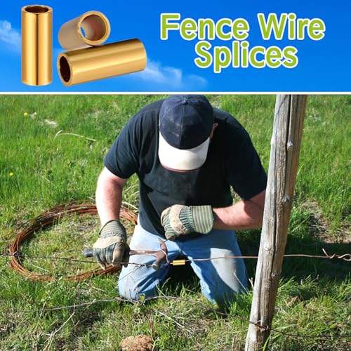 Blulu 50 Pack Barb Wire Crimpers Fence Wires Splice,1 Inch,Gold - color: Gold, size: 1 Inch