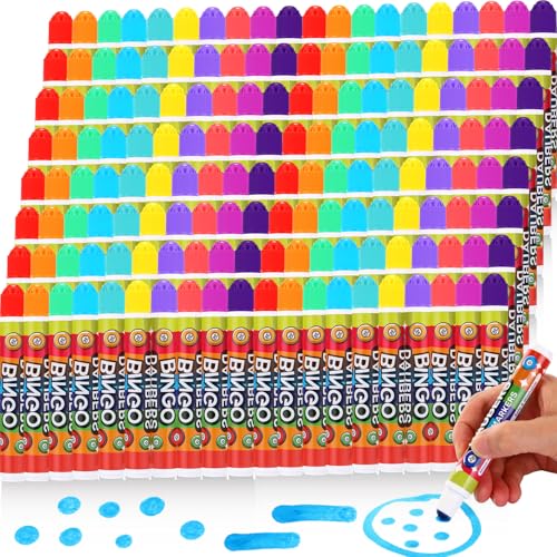 Crtiin 160 Pack Mixed Colors Set of Bingo Daubers Dot Markers Supplies in 10 Colors Dot Markers Paint Craft Ideal for Art and Crafts Painting Supplies Drawing Coloring (Classic)