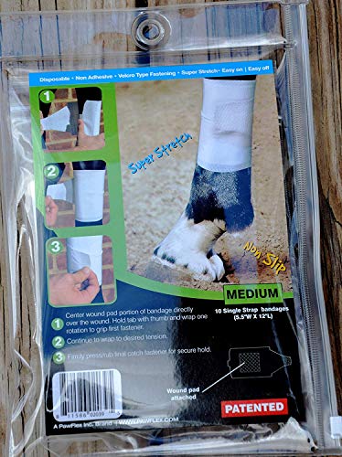 Equine BandaFlex Non-Adhesive, Disposable, Washable and Reusable Bandages (Medium) - size: Medium