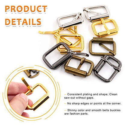 1 inch 25mm Metal Belt Buckle Hardware Assortment Webbing Strap Loops Clasp for Belt Craft DIY Accessories - style: Roller Pin Buckles