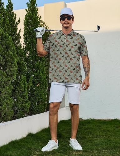 Men‘s Golf Shirt Funny Polo Shirts Short Sleeve Golf Polo Shirts Gifts Print Shirts - color: Style-kdmo2a-3, size: 3X-Large