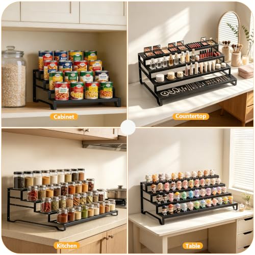 Expandable Can Organizer for Pantry, 4 Tier Metal Canned Food Storage 2Pack - size: 4tier*2pack