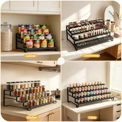 Expandable Can Organizer for Pantry, 4 Tier Metal Canned Food Storage 2Pack - size: 4tier*2pack