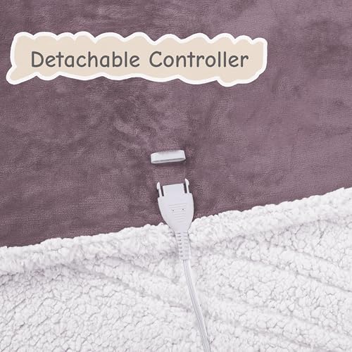 Soypipo Electric Heated Blanket 50"x60", 9 Heat Settings 10-Hour Auto-Off - color: 06-purple, size: Throw 50"x60"