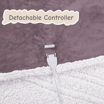 Soypipo Electric Heated Blanket 50"x60", 9 Heat Settings 10-Hour Auto-Off - color: 06-purple, size: Throw 50"x60"