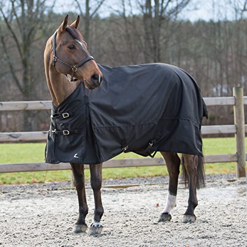HORZE Nevada 1200D Lightweight Waterproof Horse Turnout Rain Sheet (No Fill) - Black - 84 in
