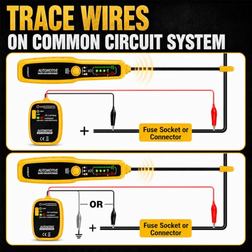 Wire Tracer Automotive Open & Short Finder, DC 6-42V Circuit Breaker Finder Electrical Tester Fault Probe Cable Tracker Auto Wire Locator Car Broken Wire Detector Tool
