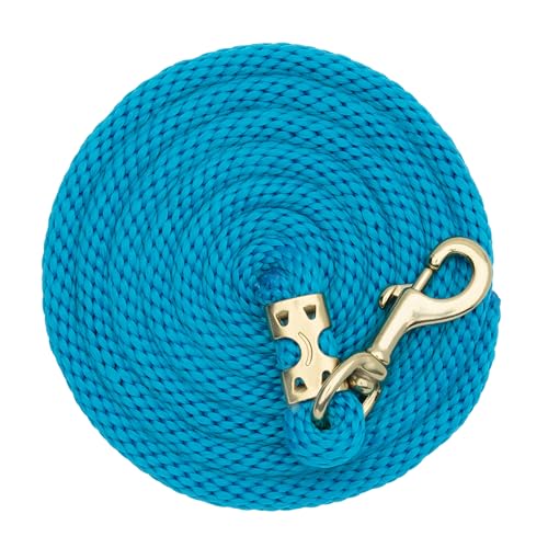 Weaver Equine 8' Horse Lead Rope with Brass-Plated Snap - color: Hurricane Blue