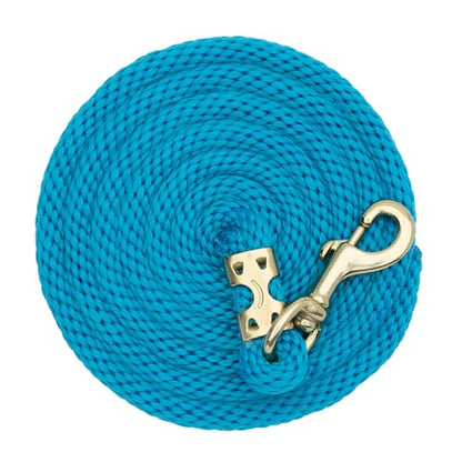 Weaver Equine 8' Horse Lead Rope with Brass-Plated Snap - color: Hurricane Blue