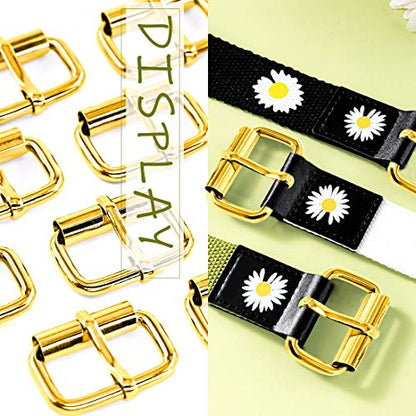 Swpeet 60Pcs 1 Inch / 25mm Heavy Duty Metal Ring Buckle Webbing Belts - color: Gold, style: Metal Roller Buckles