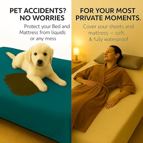 Waterproof Blanket for Bed & Couch Protection, Blue/Beige, 80"x90" - color: Navy Teal / Butter Pecan, size: 80x90 inch