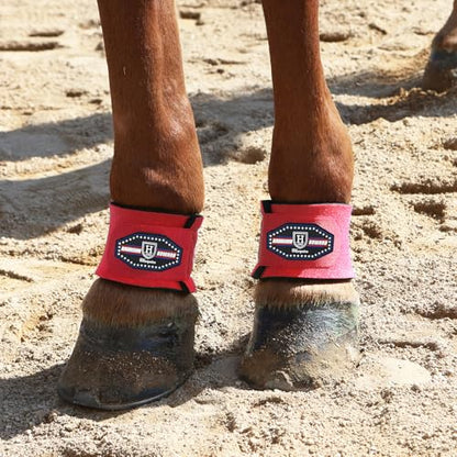 Harrison Howard Durable Shock-Absorbent Breathable Impact Protection Pastern Wraps for Horse Sold in Pairs Red - color: Red