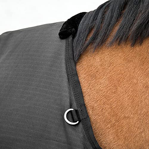 Horze Nevada Medium Weight 1200D Waterproof Horse Turnout Blanket (200g Fill) - Black - 75 in - size: 75 in