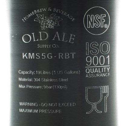 The Homebrew Shop 5 Gallon Home Brew Keg - New Ball Lock - Stainless Steel Product Tank (1 Pack) (5 Gal) - size: 1 Pack