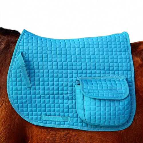 Horse English Quilted Faux Fur All-Purpose Saddle Pad Turquoise 72152TR
