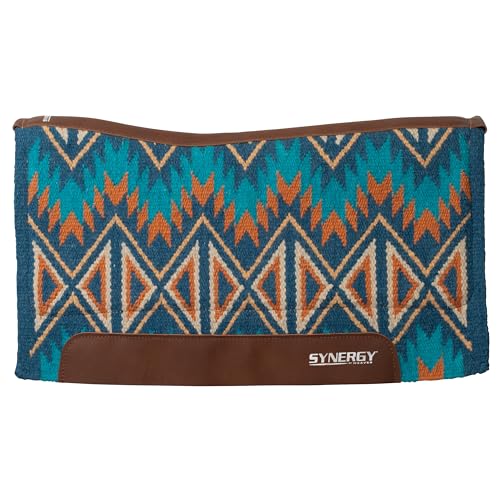 Weaver Equine Synergy Contoured Performance Saddle Pad - color: Quest-Navy/Chestnut, size: 32" x 34"