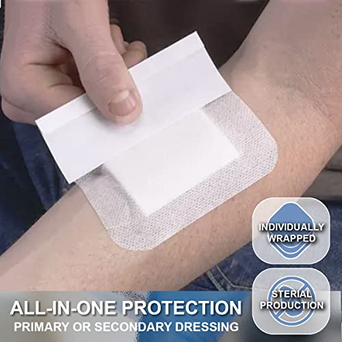 EVERLIT Island Dressing Bordered Gauze | Large Wound Care Bandage with Adhesive Border| Sterile, Soft & Highly Absorbent Medical Grade Dressing Pad (6x6 Inch (Pack of 30)) - size: 6x6 Inch (Pack of 30)