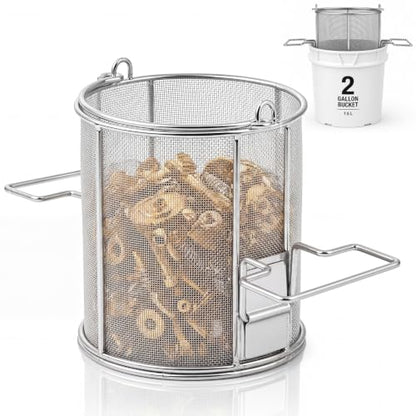 1 Pcs 1/32″ Mesh 2 Gallon Dip and Drain Stainless Steel Part Cleaning Strainer Basket for Buckets Swing Handle for Mechanics Auto Parts Washing Garage Shop Home Workshop, Bucket Not Included - size: 2 Gallon,1/32″