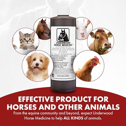 Underwood Horse Wound Spray Refill, Topical Horse Wound Care, 16 oz