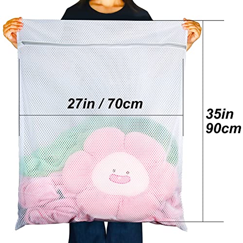 Vivifying Extra Large Mesh Laundry Bag, 2 Pack XXL Oversize Honeycomb Mesh Wash Bags for Washing Machine, Coats, Stuffed Toys, Blanket, Bedding, Sweater, Delicates Clothes (27 x 35 Inches) - size: 2XXL(27" x 35")