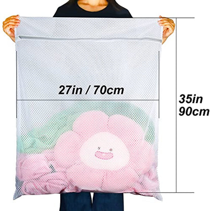 Vivifying Extra Large Mesh Laundry Bag, 2 Pack XXL Oversize Honeycomb Mesh Wash Bags for Washing Machine, Coats, Stuffed Toys, Blanket, Bedding, Sweater, Delicates Clothes (27 x 35 Inches) - size: 2XXL(27" x 35")